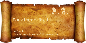 Maczinger Nelli névjegykártya